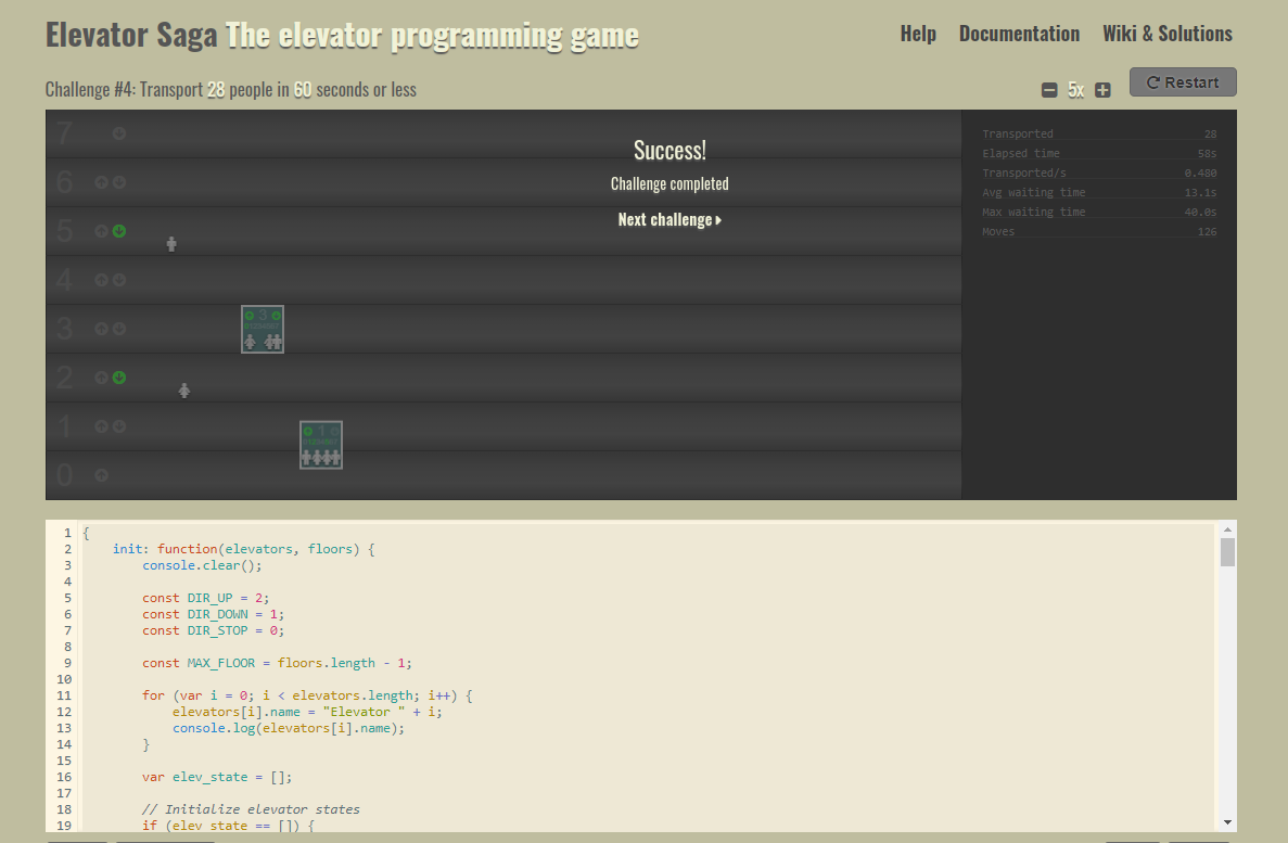 Brain stuff: Elevator saga